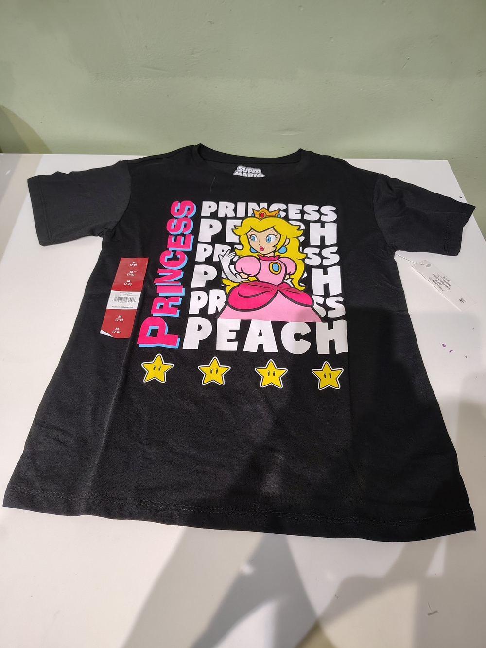 NWT Nintendo Super Mario Princess Peach Video Game Boys T-shirt Medium Small
